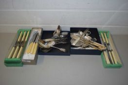 MIXED LOT VARIOUS SILVER PLATED AND STEEL BLADED CUTLERY