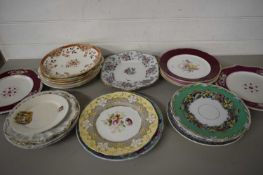 MIXED LOT VARIOUS VICTORIAN AND LATER DECORATED PLATES