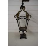 DECORATIVE METAL FRAMED TABLE STANDING LANTERN OR CANDLE HOLDER