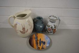 MIXED LOT VARIOUS VICTORIAN DECORATED JUGS, COLLECTORS PLATES ETC