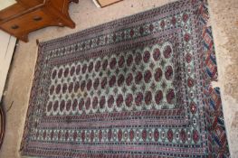 MODERN BOKHARA TYPE FLOOR RUG WITH LOZENGES ON A TURQUOISE BACKGROUND, 190CM WIDE