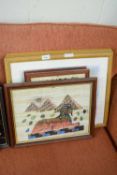 MIXED LOT: EGYPTIAN PAPYRUS PICTURES AND PRINTS OF NATIVE AMERICANS (7)
