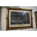 19TH CENTURY MEZZOTINT, 'THE PASSAGE OF THE RED SEA', GILT FRAMED, 104CM WIDE