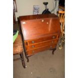 EDWARDIAN MAHOGANY THREE DRAWER BUREAU