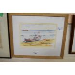 Kenneth Grant (British 20th Century), 'Ready for Sea'. Watercolour, signed. 6.5x9.5ins