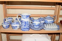 MIXED LOT COPELAND SPODE BLUE ITALIAN TEA AND TABLE WARES