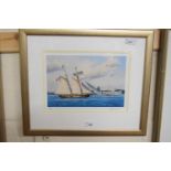 Kenneth Grant (British 20th Century), A Topsail Schooner. Limited edition print, signed, 7/50.