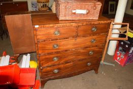 LATE GEORGIAN MAHOGANY CHEST OF TWO SHORT OVER THREE LONG DRAWERS