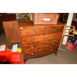 LATE GEORGIAN MAHOGANY CHEST OF TWO SHORT OVER THREE LONG DRAWERS