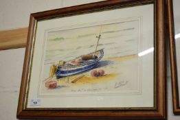 Kenneth Grant (British 20th Century), Beached boats (watercolour) and a further example of the