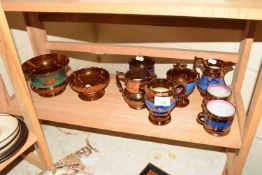 COLLECTION OF VICTORIAN COPPER LUSTRE JUGS AND OTHER ITEMS