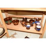 COLLECTION OF VICTORIAN COPPER LUSTRE JUGS AND OTHER ITEMS