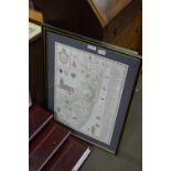 TWO FRAMED COLOURED MAPS OF CROMER