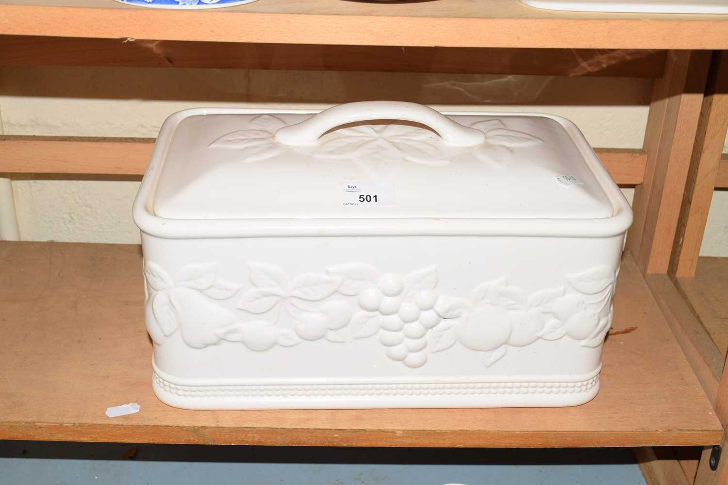 RECTANGULAR WHITE CERAMIC KITCHEN STORAGE BOX