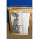 CHAPMAN, FIVE VARIOUS OILS, VARIOUS LOCAL VIEWS, ALL GILT FRAMED