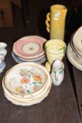 MIXED LOT VARIOUS DECORATED PLATES, VASES ETC