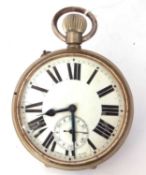 Gents first quarter of the 20th century nickel cased button wind Goliath pocket watch, having