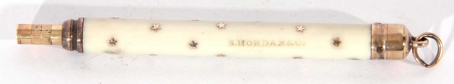 Mixed Lot:: Three gold plated small propelling pencils, the first of plain cylindrical form, stamped - Image 6 of 7
