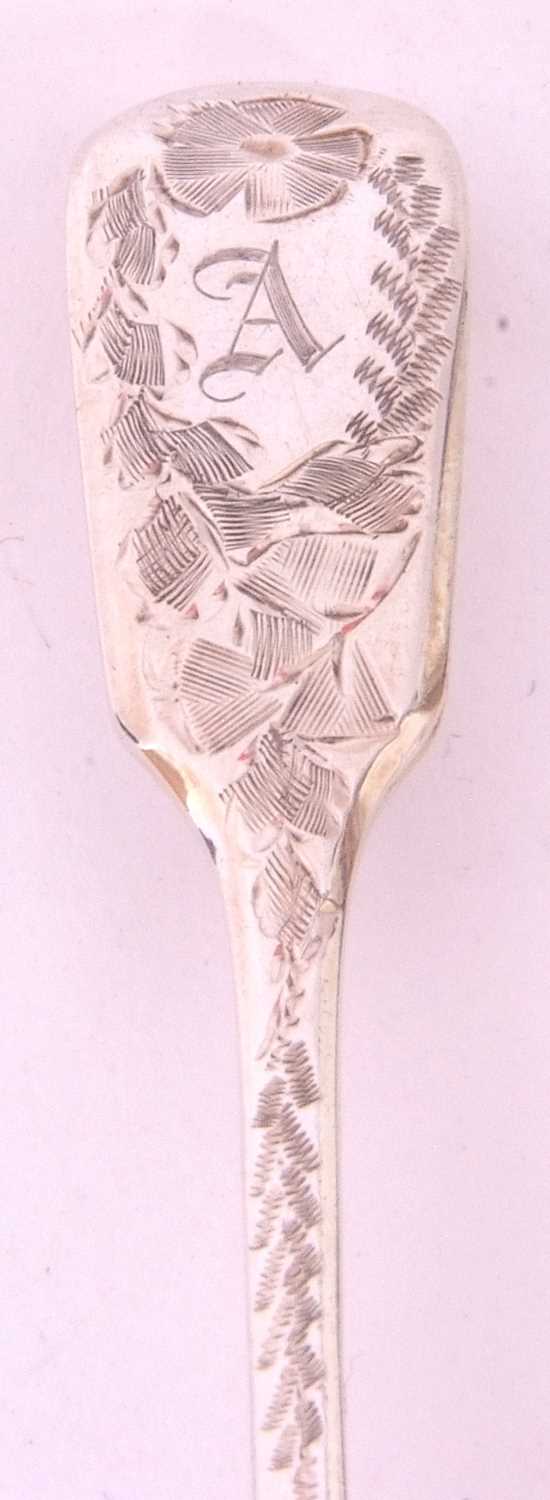 Cased set of six Edward VII silver coffee spoons with bright cut foliate decoration to the stems and - Image 3 of 4