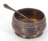 Cased Russian caviar open cellar and spoon, the underside marked 'T 30 NET', the shovel shaped spoon