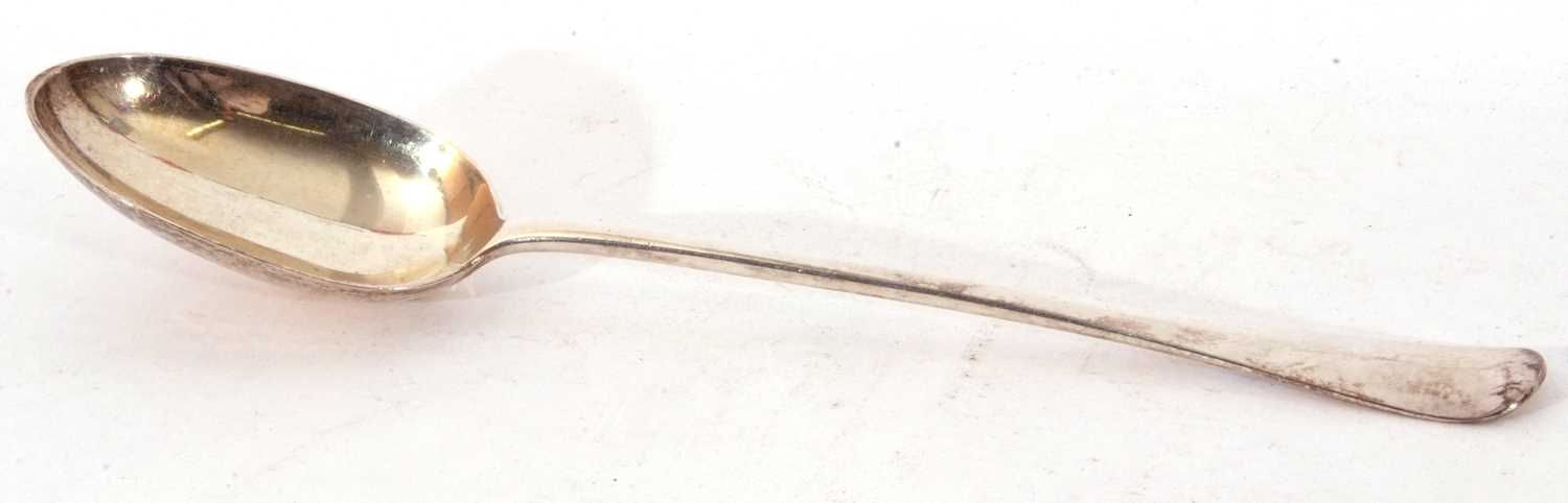 Edward VII silver basting spoon, Hanoverian rat-tail pattern, London 1900, 30cm long, 160gms