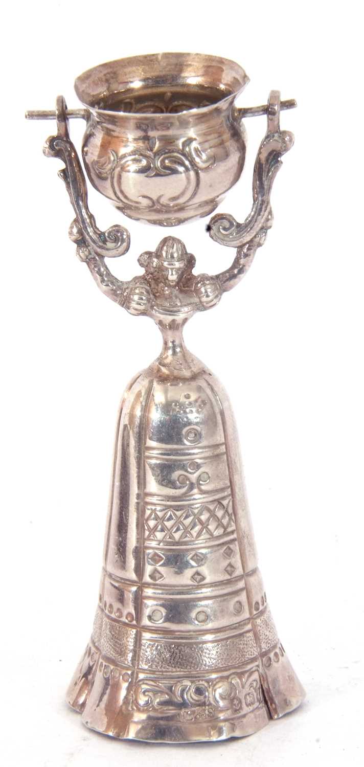 Mixed Lot: Edwardian silver wager cup, modelled in the form of a female figure, in an upright - Image 4 of 4