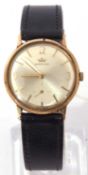 Gents third quarter of 20th century hallmarked 9ct gold cased presentation wrist watch, having