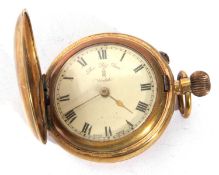 First/second quarter of 20th century brass cased hunter pocket watch with button wind 'The Big Ben