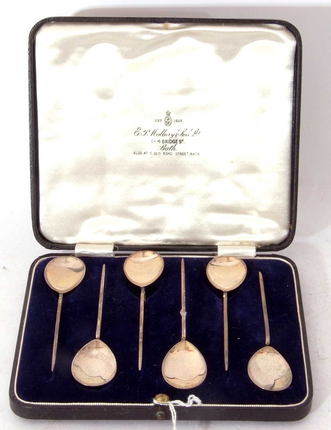 Set of six Elizabeth II coffee spoons, replicas of the Roman 'Corinium' spoon, Birmingham 1963 by