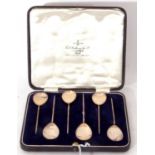 Set of six Elizabeth II coffee spoons, replicas of the Roman 'Corinium' spoon, Birmingham 1963 by