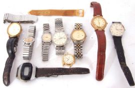 Mixed Lot of five gents and four ladies assorted late 20th century wrist watches including a gents