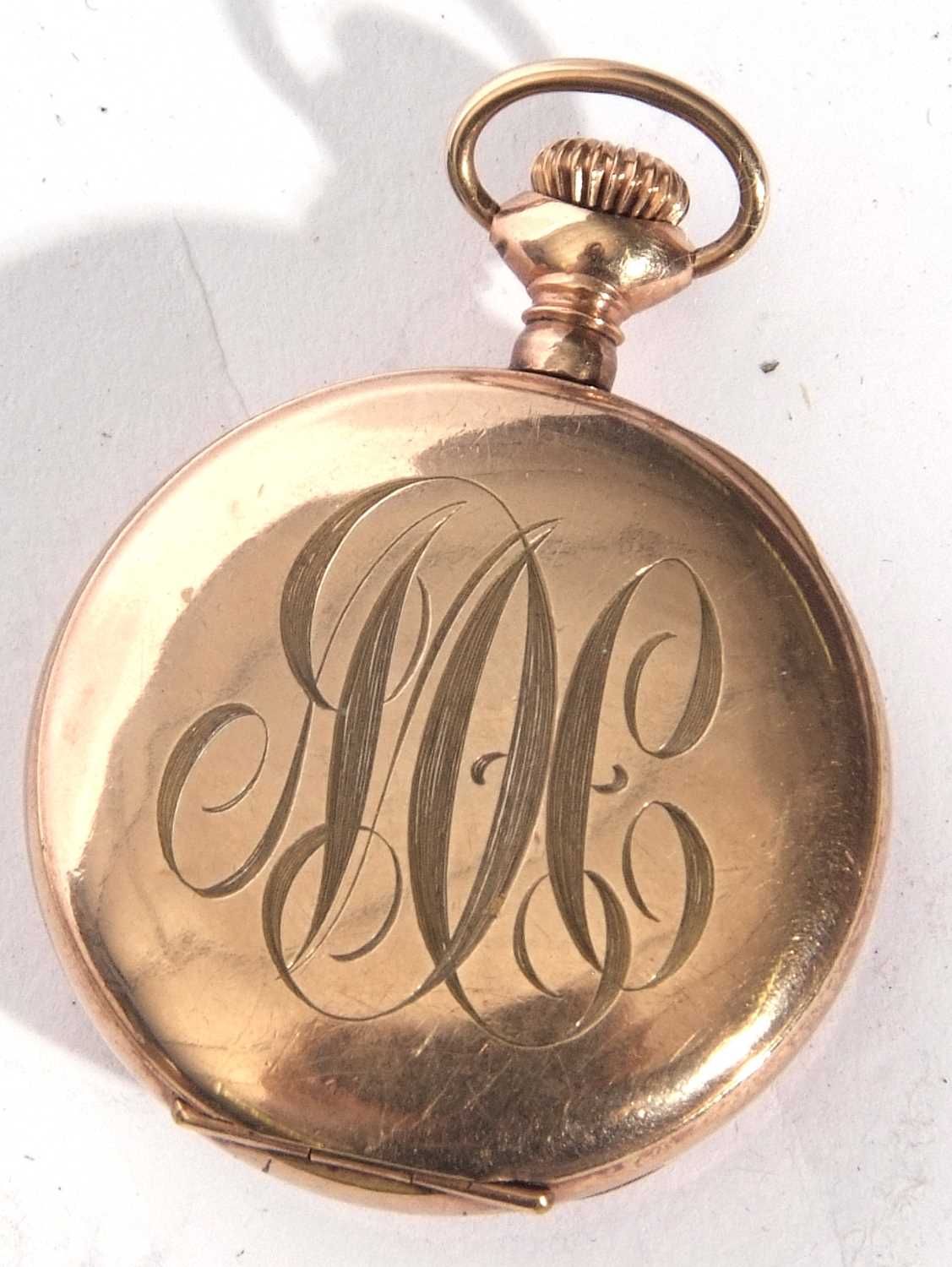 Ladies last quarter of 19th century/first quarter of 20th century gold plated cased fob watch with - Image 2 of 2