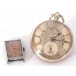 Mixed Lot: Victorian hallmarked silver cased key wind pocket watch with blued steel hands to a