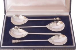 Four Elizabeth II silver seal top spoons, London 1971, Wakeley & Wheeler, 98gms