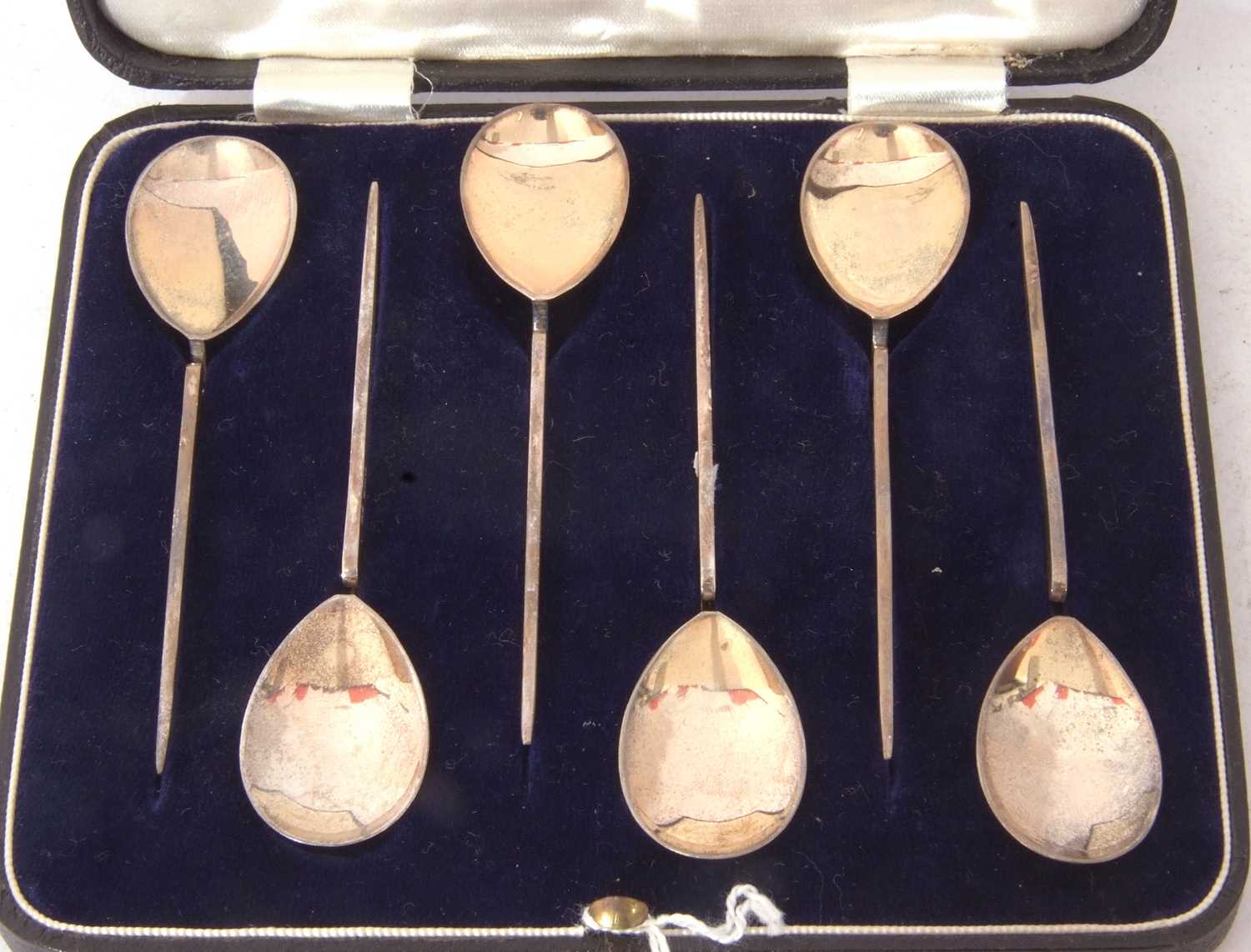 Set of six Elizabeth II coffee spoons, replicas of the Roman 'Corinium' spoon, Birmingham 1963 by - Image 2 of 3