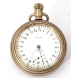 Gents first quarter of 20th century Waltham nickel cased pocket watch, 24-hour movement, single