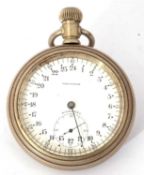 Gents first quarter of 20th century Waltham nickel cased pocket watch, 24-hour movement, single