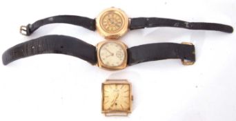 Mixed Lot: ladies late 19th century 14K gold cased fob watch with blued steel hands to a gilded dial