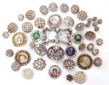 Mixed Lot of vintage paste set buttons to include three matching stamped 925 verso, large vintage