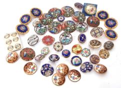 Quantity of enamel and gilt metal buttons