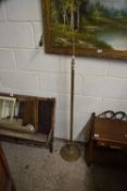 BRASS FINISH EARLY 20TH CENTURY ADJUSTABLE STANDARD LAMP, 138CM HIGH