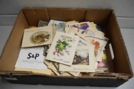 ONE BOX VARIOUS VINTAGE GREETINGS CARDS AND OTHER EPHEMERA