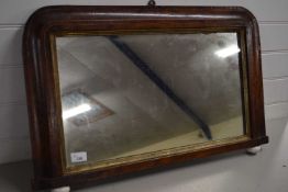 VICTORIAN OVERMANTEL MIRROR IN ROSEWOOD VENEERED FRAME