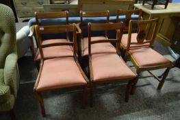 SET OF FOUR REPRODUCTION MAHOGANY FRAMED GEORGIAN STYLE DINING CHAIRS PLUS TWO OTHERS (6)