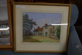 HOLMAN SMITH, 'THE TRELLIS HOUSE', PASTEL, F/G, 60CM WIDE