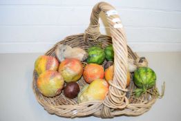 BASKET OF MODEL FRUIT