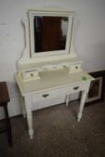CREAM PAINTED PINE DRESSING TABLE WITH MIRRORED BACK, 85CM WIDE