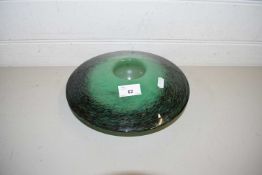 CIRCULAR ART GLASS VASE, UNSIGNED