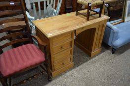 MODERN PINE PEDESTAL DESK OR DRESSING TABLE, 115CM WIDE