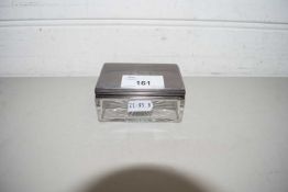 SMALL VICTORIAN SILVER TOPPED AND CLEAR GLASS DRESSING TABLE BOX